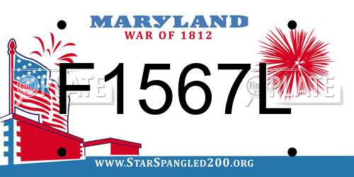 F1567L Maryland License Plate