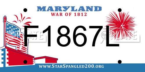 F1867L Maryland License Plate
