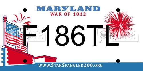 F186TL Maryland License Plate