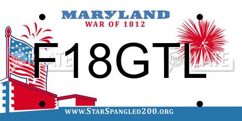 F18GTL Maryland License Plate