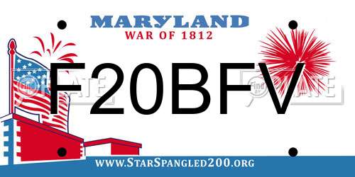 F20BFV Maryland License Plate