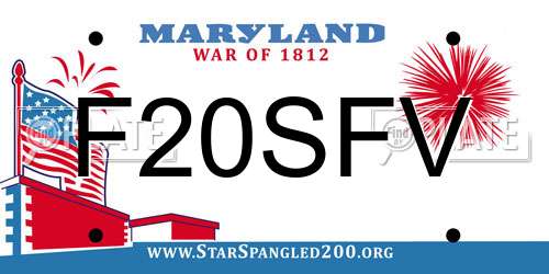 F20SFV Maryland License Plate
