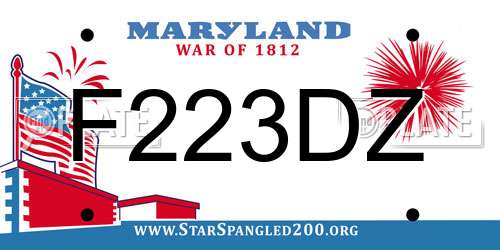 F223DZ Maryland License Plate