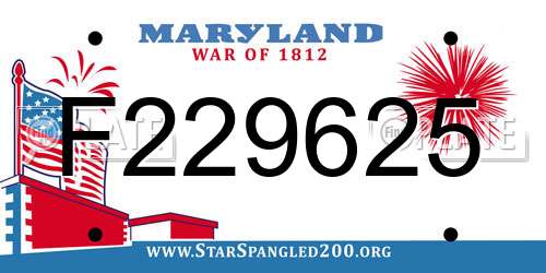 F229625 Maryland License Plate