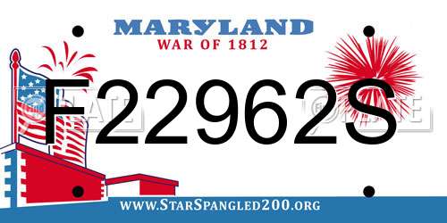 F22962S Maryland License Plate
