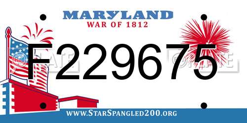F229675 Maryland License Plate