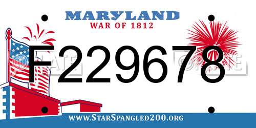 F229678 Maryland License Plate