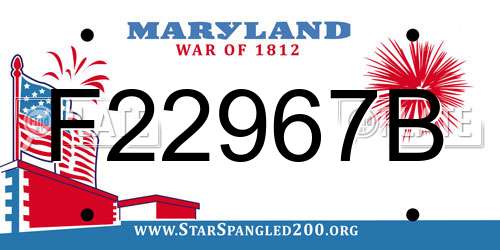 F22967B Maryland License Plate