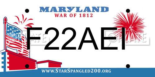 F22AEI Maryland License Plate