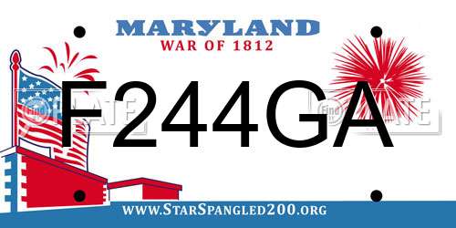 F244GA Maryland License Plate