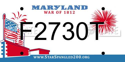 F2730T Maryland License Plate
