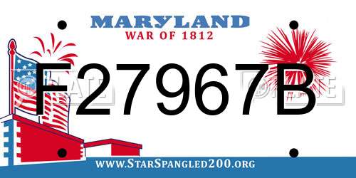 F27967B Maryland License Plate