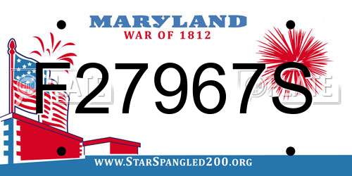 F27967S Maryland License Plate