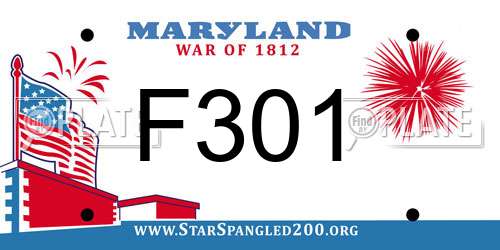 F301 Maryland License Plate