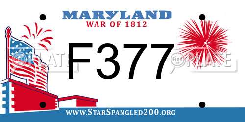 F377 Maryland License Plate
