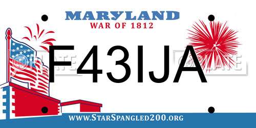 F43IJA Maryland License Plate