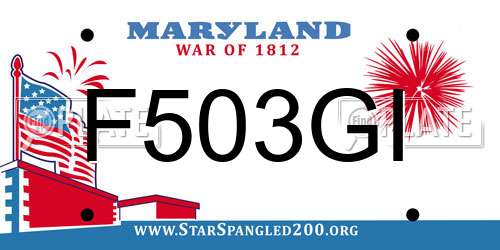 F503GI Maryland License Plate