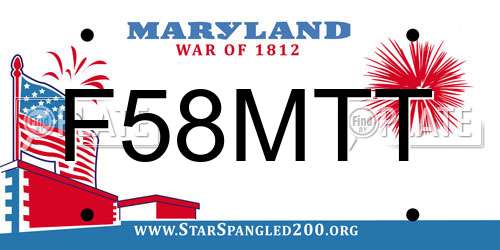 F58MTT Maryland License Plate