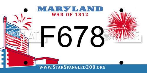 F678 Maryland License Plate