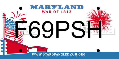 F69PSH Maryland License Plate