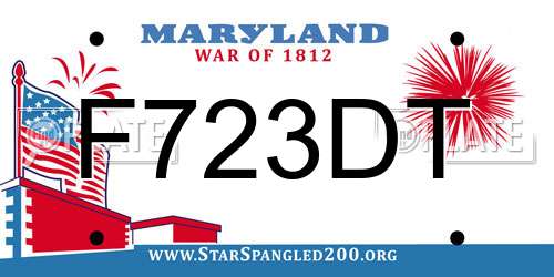 F723DT Maryland License Plate