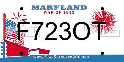 F723OT Maryland License Plate