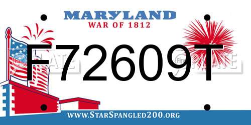 F72609T Maryland License Plate