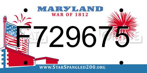F729675 Maryland License Plate