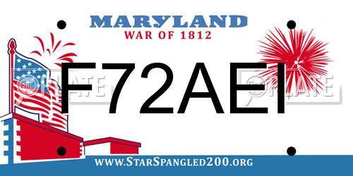 F72AEI Maryland License Plate