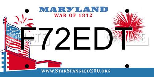 F72EDT Maryland License Plate