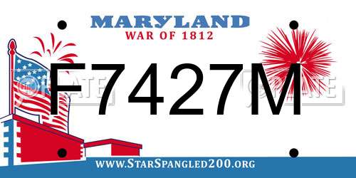 F7427M Maryland License Plate