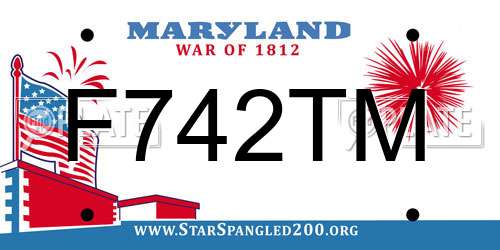 F742TM Maryland License Plate