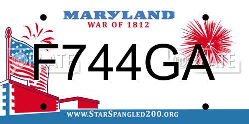 F744GA Maryland License Plate
