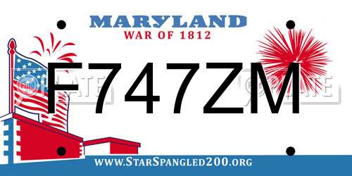 F747ZM Maryland License Plate