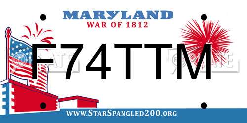 F74TTM Maryland License Plate