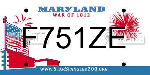 F751ZE Maryland License Plate