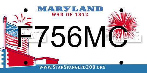 F756MC Maryland License Plate