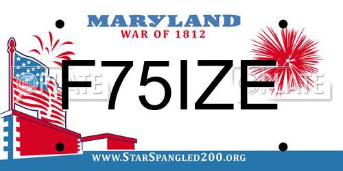 F75IZE Maryland License Plate