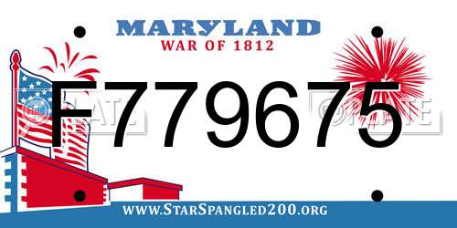 F779675 Maryland License Plate