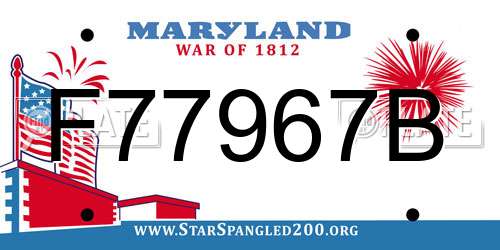 F77967B Maryland License Plate