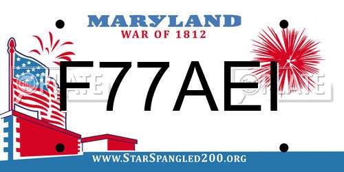 F77AEI Maryland License Plate