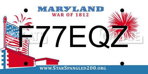 F77EQZ Maryland License Plate