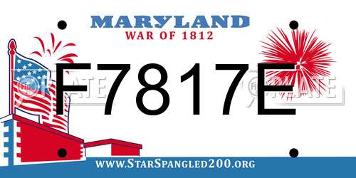 F7817E Maryland License Plate