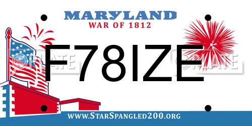 F78IZE Maryland License Plate