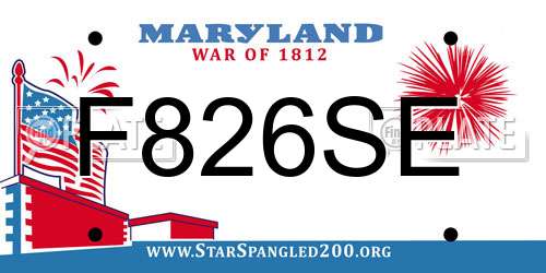 F826SE Maryland License Plate
