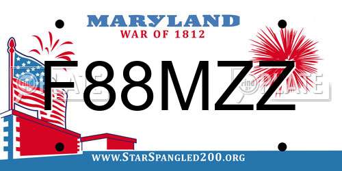 F88MZZ Maryland License Plate