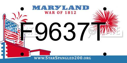 F9637T Maryland License Plate