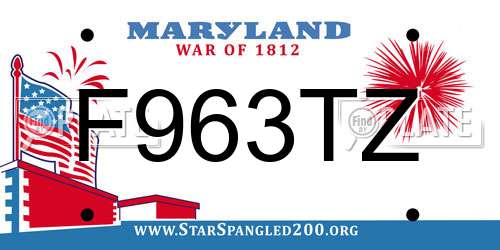 F963TZ Maryland License Plate