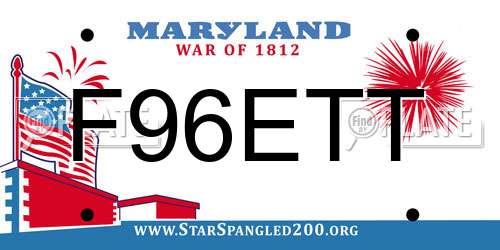 F96ETT Maryland License Plate