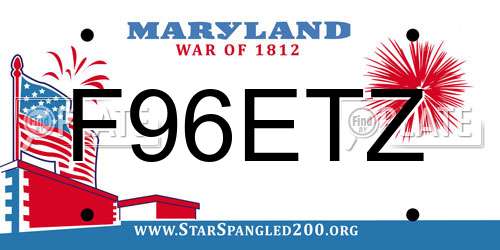F96ETZ Maryland License Plate